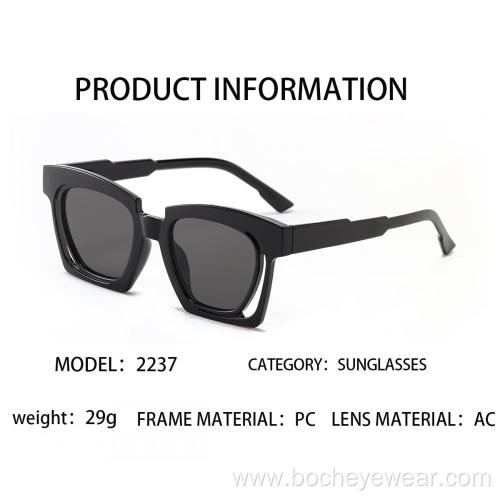 2022 Women Sunglasses Hot sale creative design vintage retro acrylic gradient women plastic sunglasses Factory